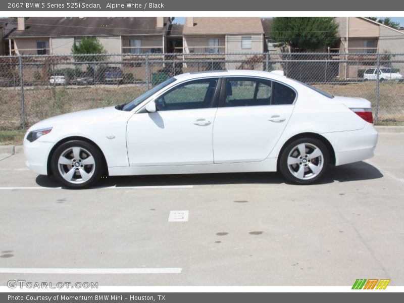 Alpine White / Black 2007 BMW 5 Series 525i Sedan