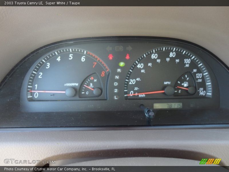 Super White / Taupe 2003 Toyota Camry LE