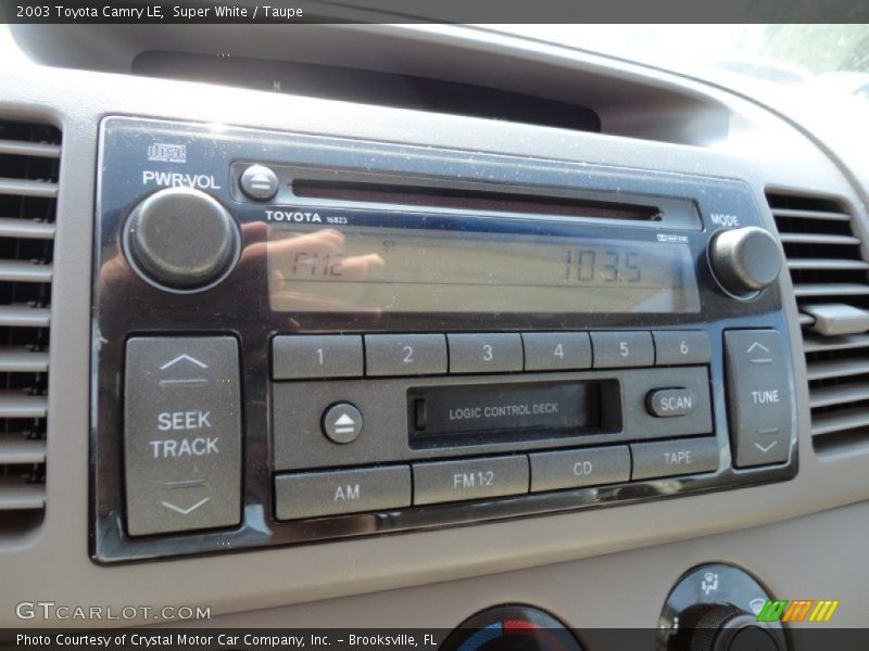 Super White / Taupe 2003 Toyota Camry LE