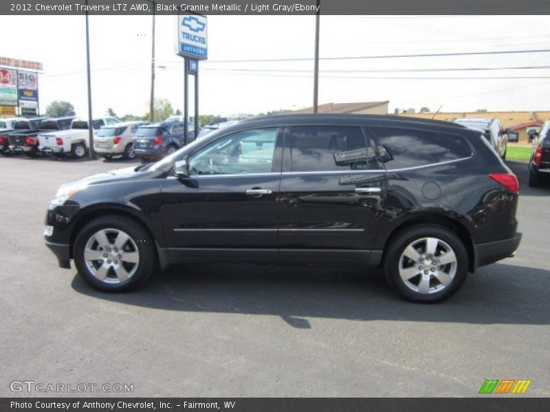 Black Granite Metallic / Light Gray/Ebony 2012 Chevrolet Traverse LTZ AWD
