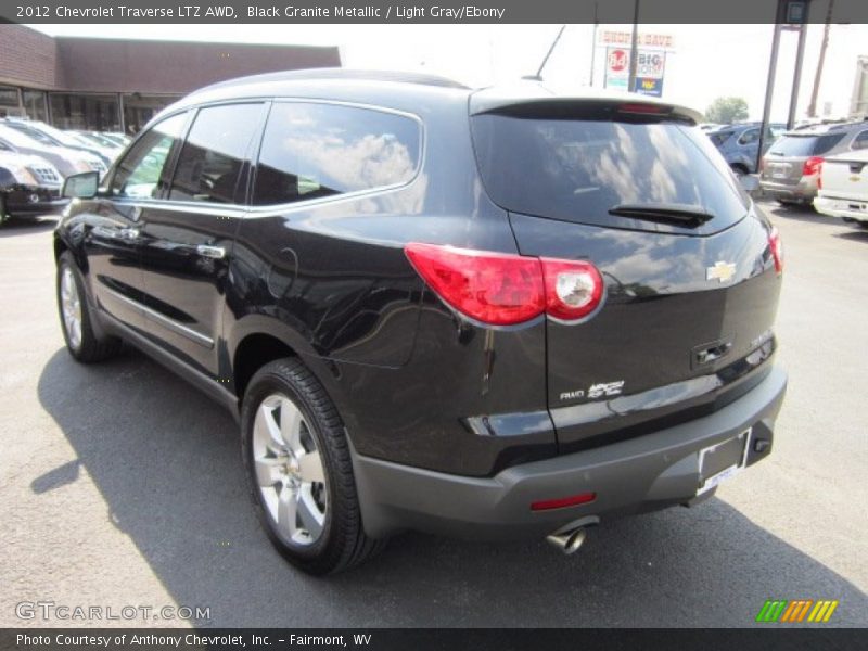 Black Granite Metallic / Light Gray/Ebony 2012 Chevrolet Traverse LTZ AWD