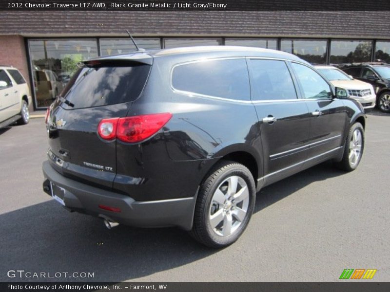 Black Granite Metallic / Light Gray/Ebony 2012 Chevrolet Traverse LTZ AWD