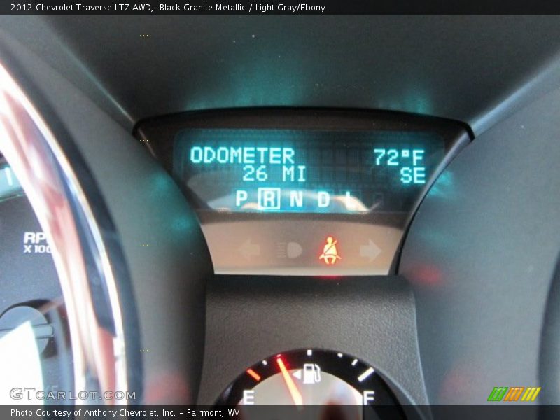 Black Granite Metallic / Light Gray/Ebony 2012 Chevrolet Traverse LTZ AWD