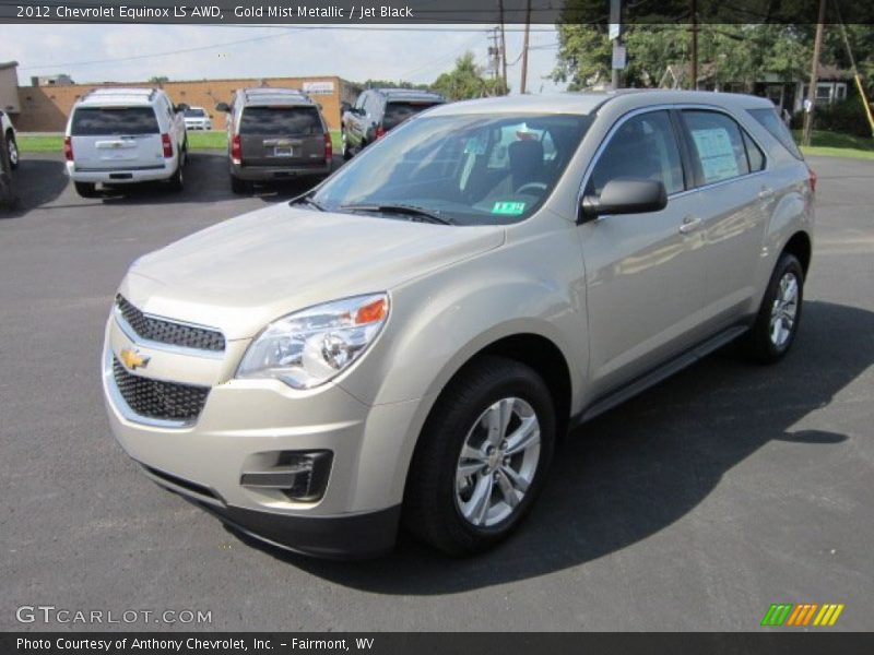 Gold Mist Metallic / Jet Black 2012 Chevrolet Equinox LS AWD