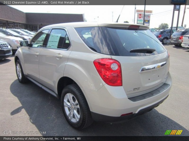 Gold Mist Metallic / Jet Black 2012 Chevrolet Equinox LS AWD