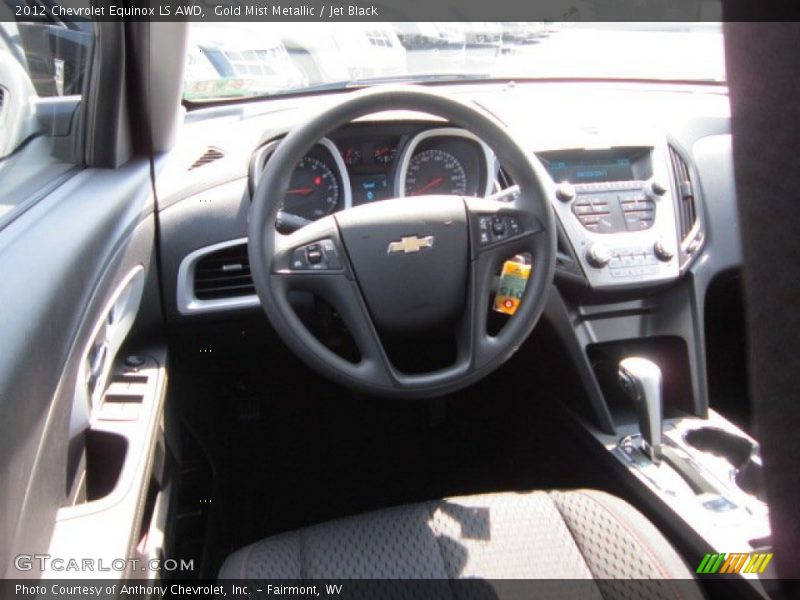 Gold Mist Metallic / Jet Black 2012 Chevrolet Equinox LS AWD