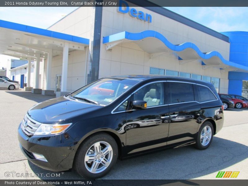 Crystal Black Pearl / Gray 2011 Honda Odyssey Touring Elite
