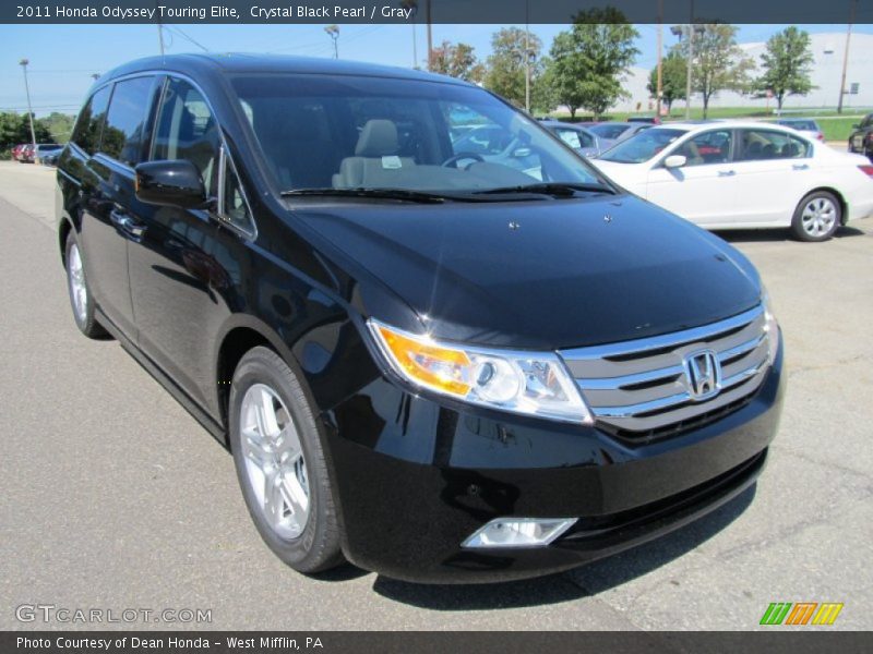 Crystal Black Pearl / Gray 2011 Honda Odyssey Touring Elite