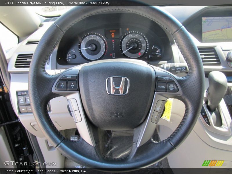 Crystal Black Pearl / Gray 2011 Honda Odyssey Touring Elite
