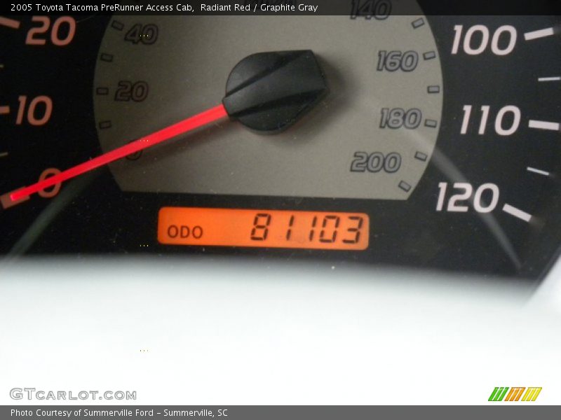 Radiant Red / Graphite Gray 2005 Toyota Tacoma PreRunner Access Cab