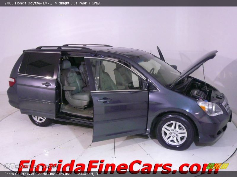 Midnight Blue Pearl / Gray 2005 Honda Odyssey EX-L