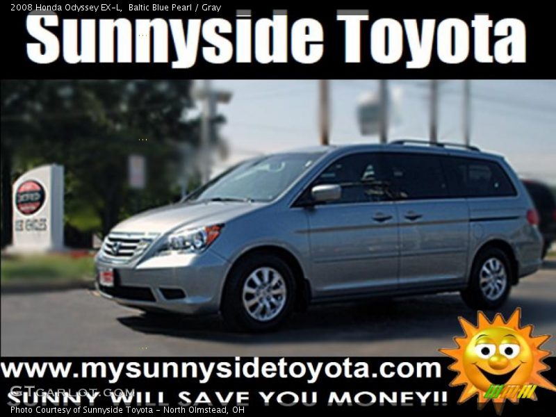 Baltic Blue Pearl / Gray 2008 Honda Odyssey EX-L