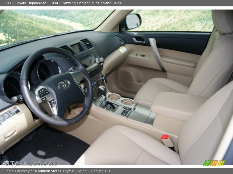  2012 Highlander SE 4WD Sand Beige Interior
