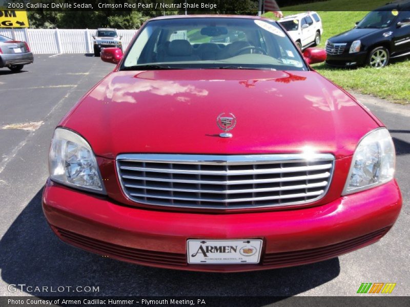 Crimson Red Pearl / Neutral Shale Beige 2003 Cadillac DeVille Sedan