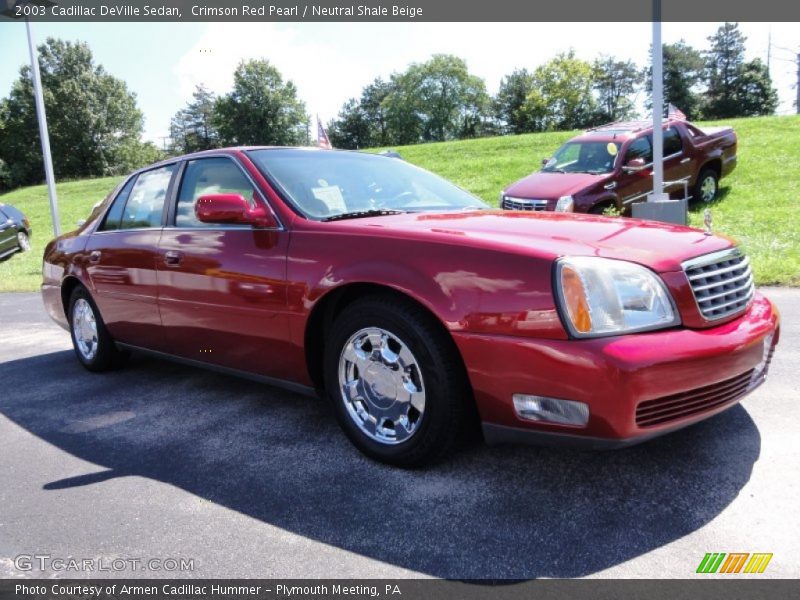 Crimson Red Pearl / Neutral Shale Beige 2003 Cadillac DeVille Sedan