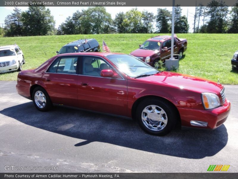 Crimson Red Pearl / Neutral Shale Beige 2003 Cadillac DeVille Sedan