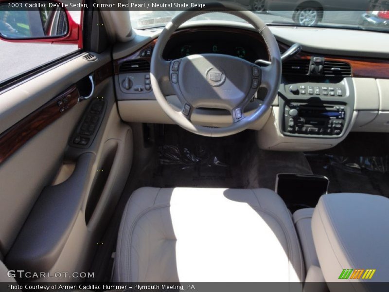 Crimson Red Pearl / Neutral Shale Beige 2003 Cadillac DeVille Sedan