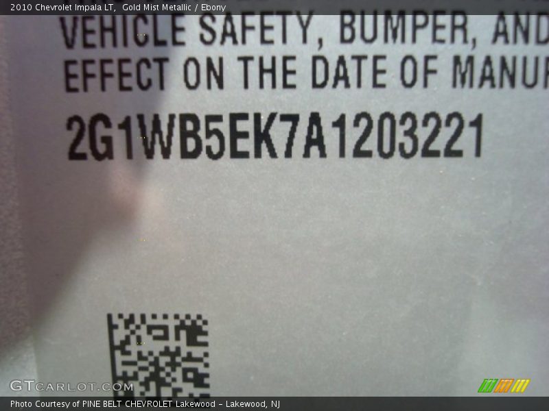 Gold Mist Metallic / Ebony 2010 Chevrolet Impala LT