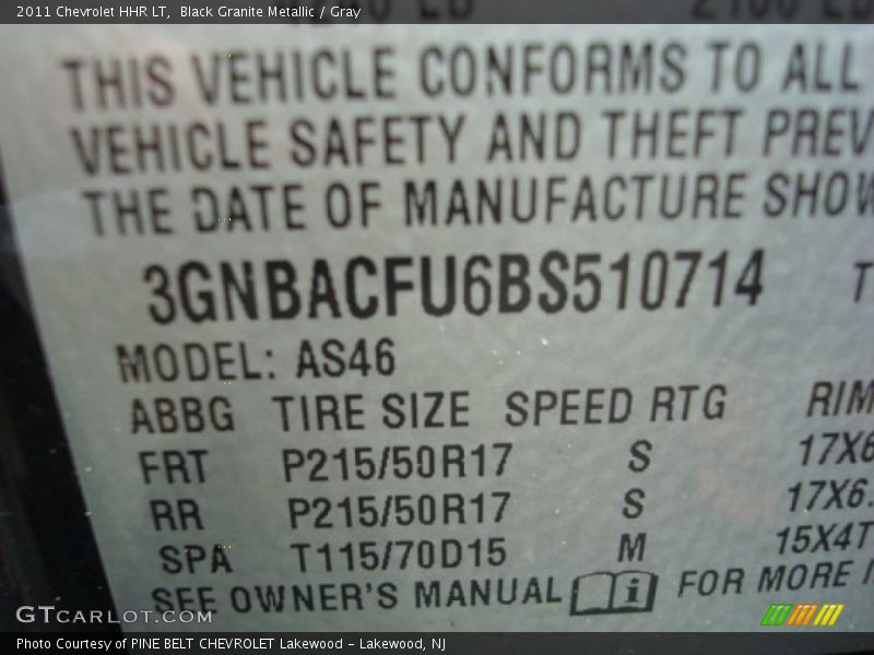 Black Granite Metallic / Gray 2011 Chevrolet HHR LT