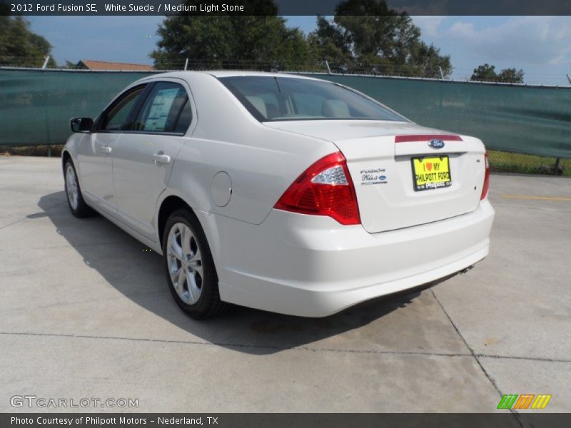 White Suede / Medium Light Stone 2012 Ford Fusion SE