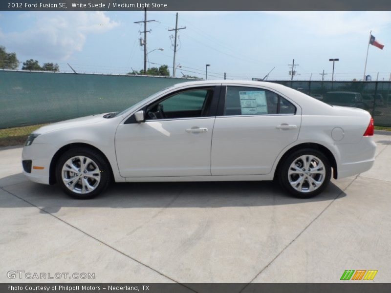 White Suede / Medium Light Stone 2012 Ford Fusion SE
