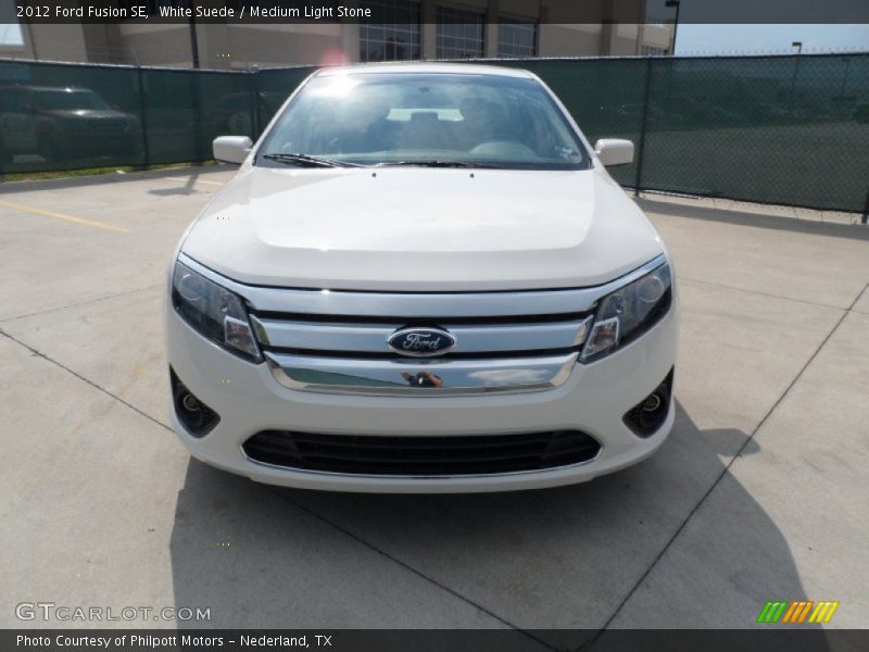 White Suede / Medium Light Stone 2012 Ford Fusion SE