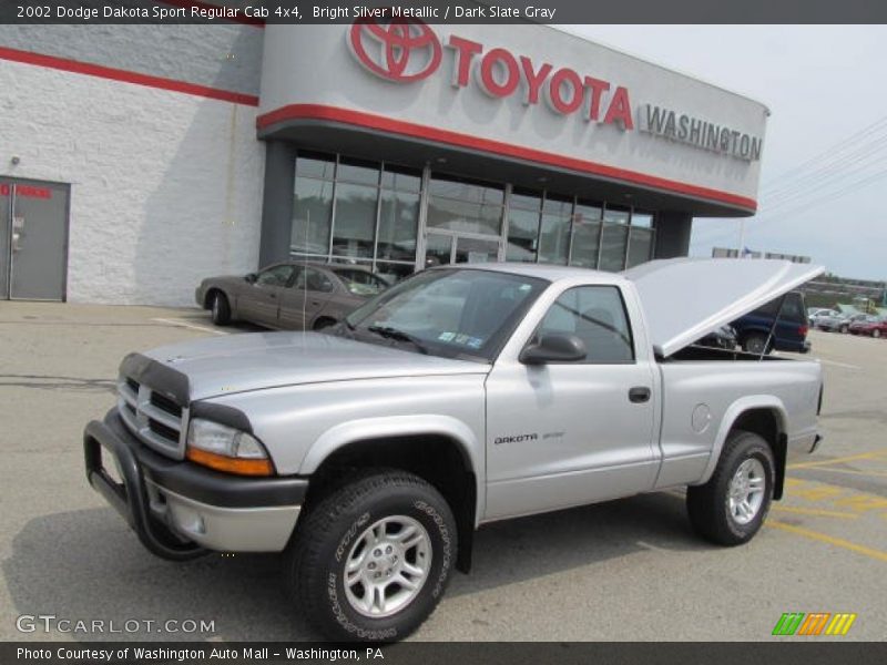 Bright Silver Metallic / Dark Slate Gray 2002 Dodge Dakota Sport Regular Cab 4x4