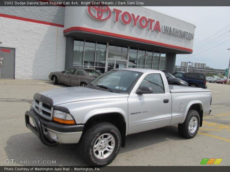 Bright Silver Metallic / Dark Slate Gray 2002 Dodge Dakota Sport Regular Cab 4x4