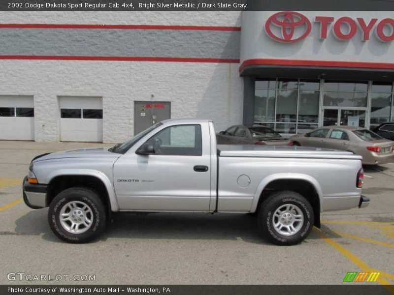 Bright Silver Metallic / Dark Slate Gray 2002 Dodge Dakota Sport Regular Cab 4x4