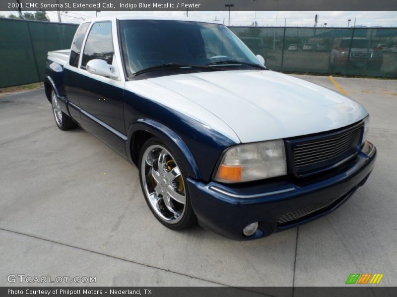 Indigo Blue Metallic / Pewter 2001 GMC Sonoma SL Extended Cab