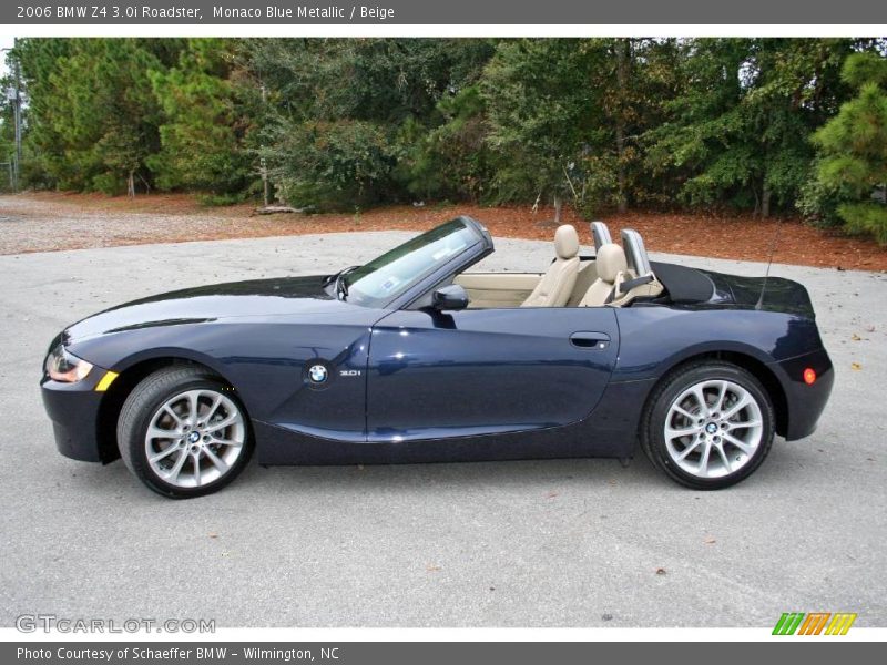 Monaco Blue Metallic / Beige 2006 BMW Z4 3.0i Roadster