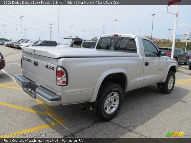Bright Silver Metallic / Dark Slate Gray 2002 Dodge Dakota Sport Regular Cab 4x4