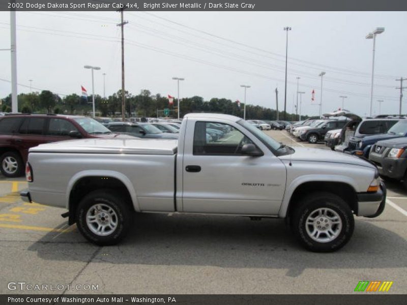 Bright Silver Metallic / Dark Slate Gray 2002 Dodge Dakota Sport Regular Cab 4x4