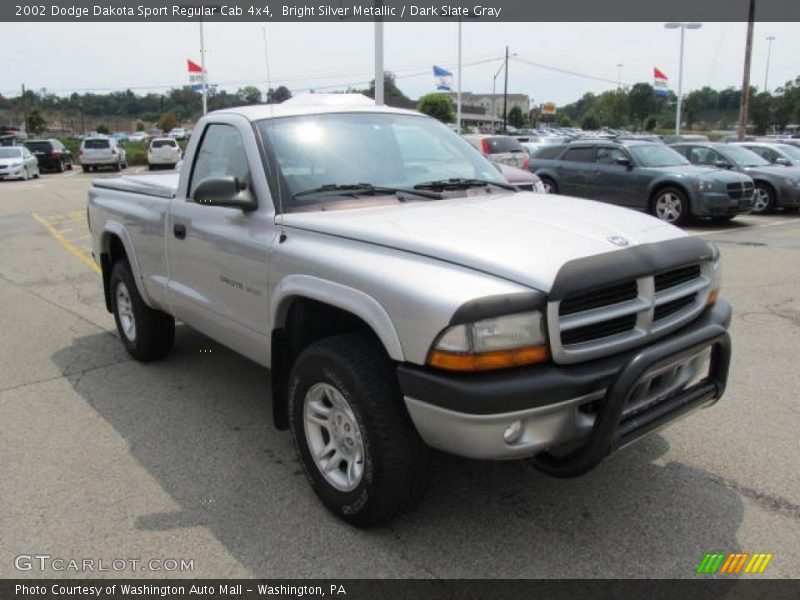 Bright Silver Metallic / Dark Slate Gray 2002 Dodge Dakota Sport Regular Cab 4x4