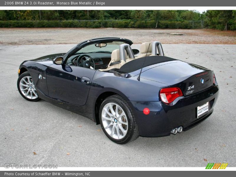 Monaco Blue Metallic / Beige 2006 BMW Z4 3.0i Roadster
