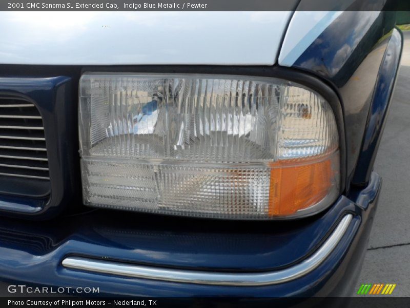 Indigo Blue Metallic / Pewter 2001 GMC Sonoma SL Extended Cab