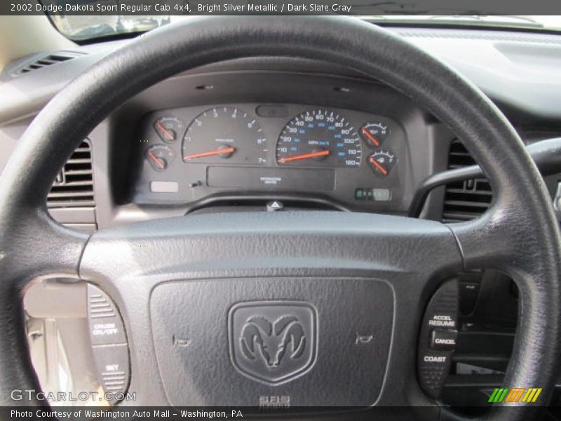 Bright Silver Metallic / Dark Slate Gray 2002 Dodge Dakota Sport Regular Cab 4x4