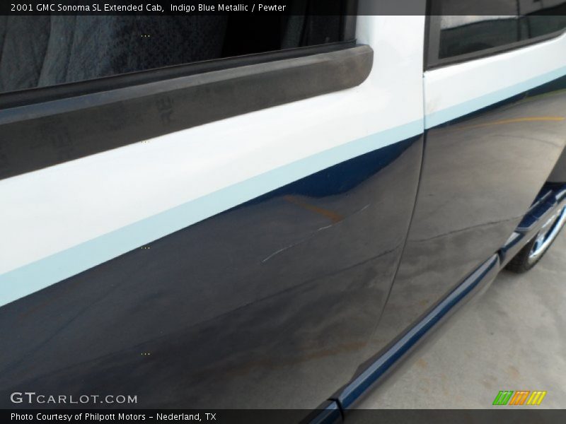 Indigo Blue Metallic / Pewter 2001 GMC Sonoma SL Extended Cab