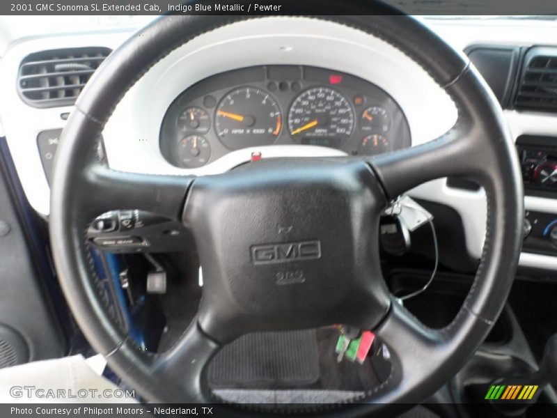 Indigo Blue Metallic / Pewter 2001 GMC Sonoma SL Extended Cab