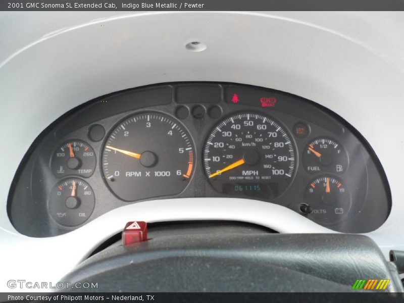 Indigo Blue Metallic / Pewter 2001 GMC Sonoma SL Extended Cab