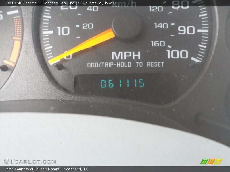 Indigo Blue Metallic / Pewter 2001 GMC Sonoma SL Extended Cab