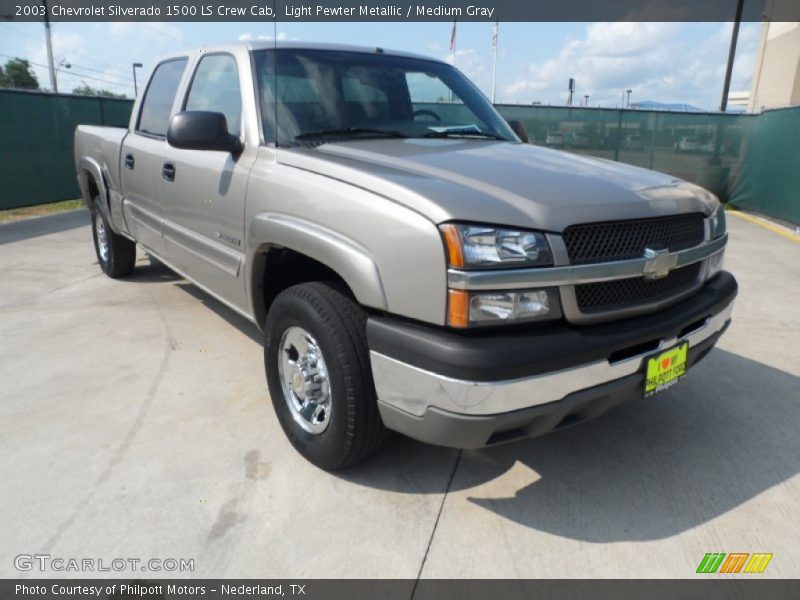 Light Pewter Metallic / Medium Gray 2003 Chevrolet Silverado 1500 LS Crew Cab