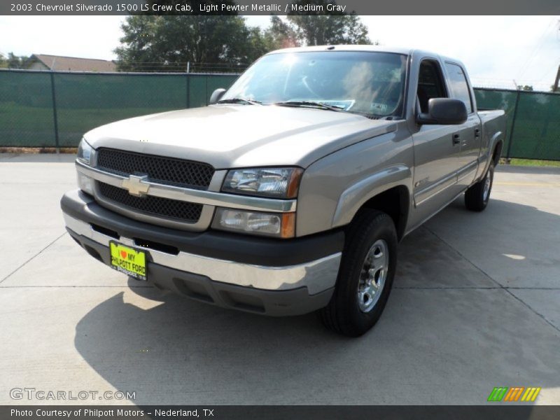 Light Pewter Metallic / Medium Gray 2003 Chevrolet Silverado 1500 LS Crew Cab