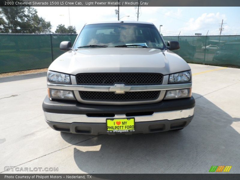 Light Pewter Metallic / Medium Gray 2003 Chevrolet Silverado 1500 LS Crew Cab