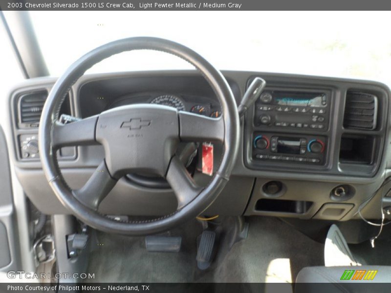 Light Pewter Metallic / Medium Gray 2003 Chevrolet Silverado 1500 LS Crew Cab