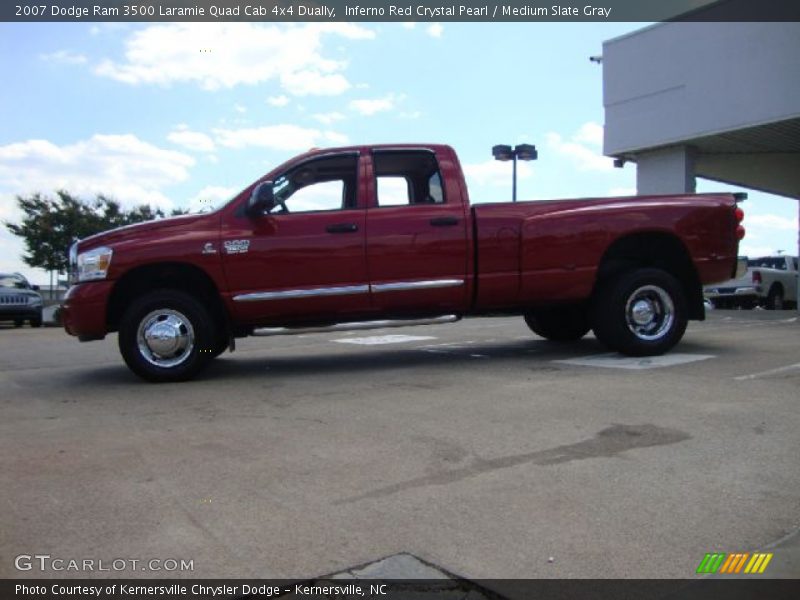 Inferno Red Crystal Pearl / Medium Slate Gray 2007 Dodge Ram 3500 Laramie Quad Cab 4x4 Dually