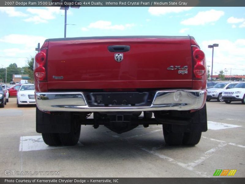 Inferno Red Crystal Pearl / Medium Slate Gray 2007 Dodge Ram 3500 Laramie Quad Cab 4x4 Dually