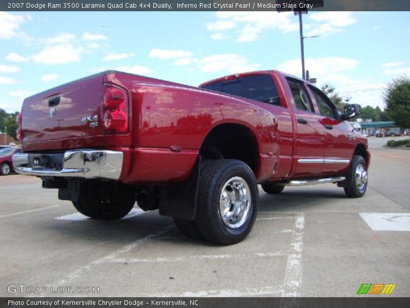 Inferno Red Crystal Pearl / Medium Slate Gray 2007 Dodge Ram 3500 Laramie Quad Cab 4x4 Dually