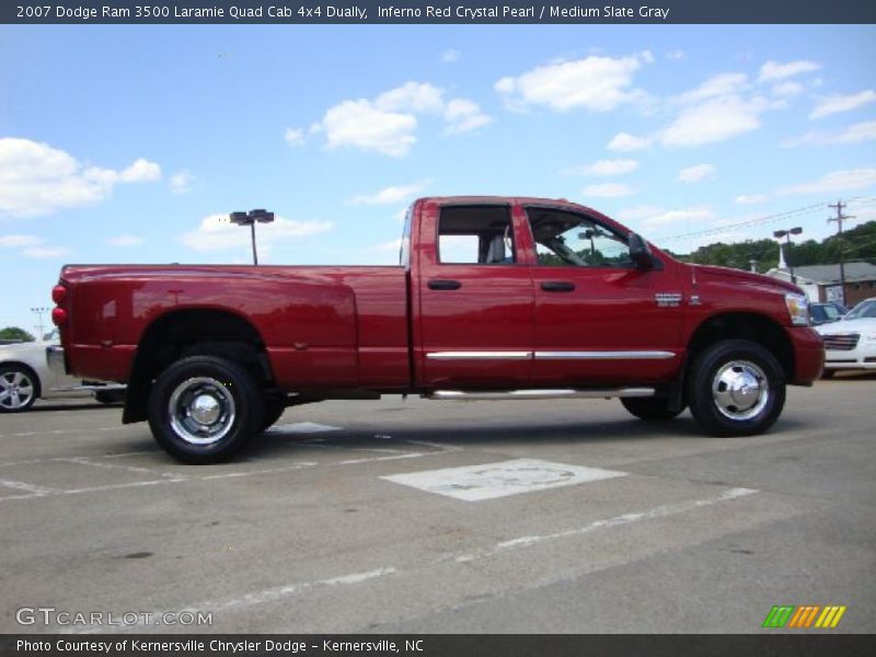  2007 Ram 3500 Laramie Quad Cab 4x4 Dually Inferno Red Crystal Pearl