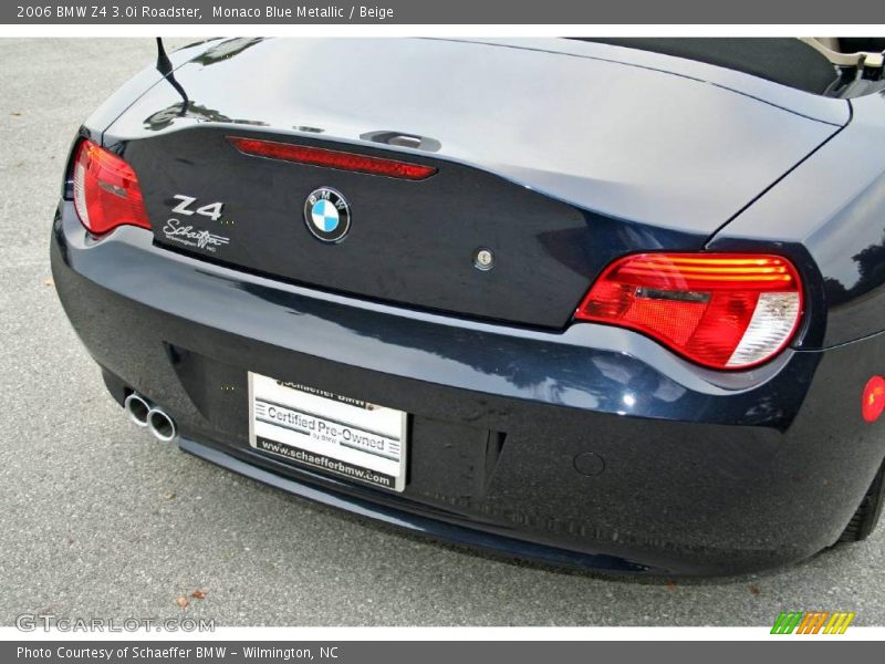 Monaco Blue Metallic / Beige 2006 BMW Z4 3.0i Roadster